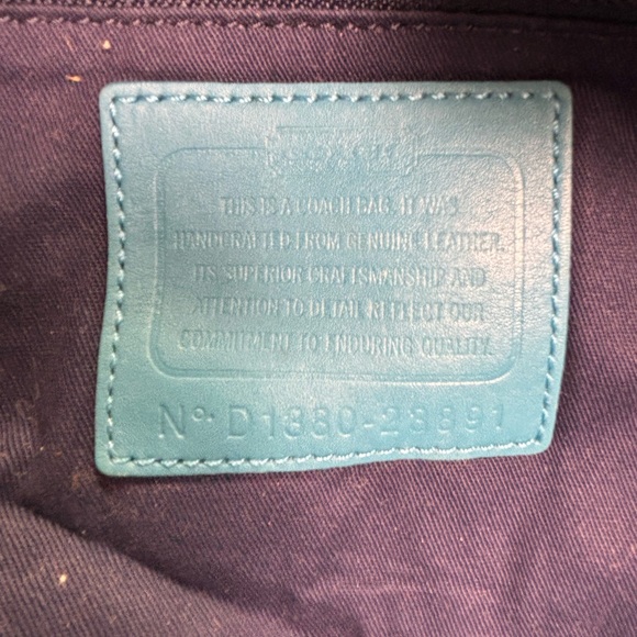 Coach Blue Saffiano Leather Colorblock North South Zip Top Tote 23891 - Picture 12 of 15